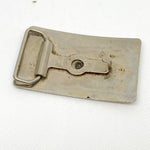 Vintage 80's Western Cattle Brand Symbols Silver Belt Buckle
