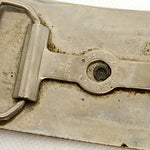 Vintage 80's Western Cattle Brand Symbols Silver Belt Buckle