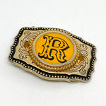 Vintage 90's Ornate Initial “R” Western Monogram Belt Buckle