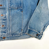 Vintage 80’s Rustler Made in USA Distressed Denim Trucker Jacket