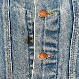 Vintage 80’s Rustler Made in USA Distressed Denim Trucker Jacket