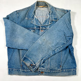 Vintage 80’s Rustler Made in USA Distressed Denim Trucker Jacket