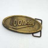 Vintage 90's Bandag Tire Company Brass Logo Belt Buckle