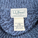Vintage Y2K L.L.Bean Blue Marled Lambswool Knit Sweater