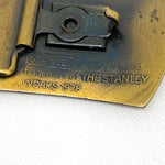 Vintage 1978 Stanley Tools Solid Brass Logo Belt Buckle