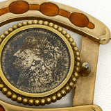 Vintage 1921 Morgan Silver Dollar Horseshoe Western Belt Buckle