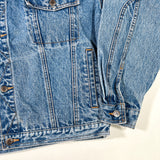 Vintage 1995 Warner Bros. Outlaw Taz Leather Collar Denim Jacket