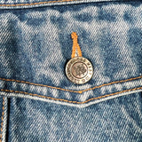 Vintage 1995 Warner Bros. Outlaw Taz Leather Collar Denim Jacket