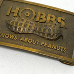 Vintage 70's Hobbs “Knows About Peanuts” Indiana Metal Craft Belt Buckle