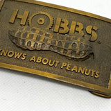 Vintage 70's Hobbs “Knows About Peanuts” Indiana Metal Craft Belt Buckle