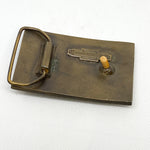 Vintage 70's Hobbs “Knows About Peanuts” Indiana Metal Craft Belt Buckle