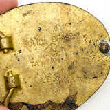 Vintage 70's Solid Brass Initial “C” Monogram Belt Buckle