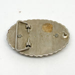 Vintage 70's Black Banded Agate Stone Western Belt Buckle