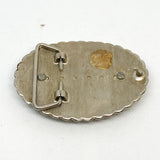 Vintage 70's Black Banded Agate Stone Western Belt Buckle