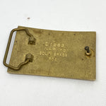Vintage 1983 NAP Inc. Solid Brass Deer Hunting Scene Belt Buckle