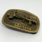 Vintage 90's Hogg & Davis “H‑135” Solid Brass Cable Trailer Belt Buckle