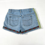 Vintage 90's No Boundaries Embroidered with Crochet Trim Denim Shorts