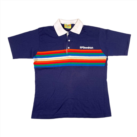 Vintage 70's Velva Sheen Rainbow BFGoodrich Polo Shirt