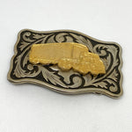 Vintage 90's Trucker Semi-Trailer Two-Tone Scrollwork Belt Buckle