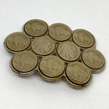 Vintage 80's Buffalo Nickel Coin Belt Buckle