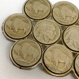 Vintage 80's Buffalo Nickel Coin Belt Buckle