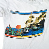 Vintage 1987 Maui Kaanapali Sunset Sailboats T-Shirt