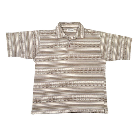 Vintage 90’s Raw Rags USA Made Striped Knit Polo Shirt