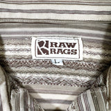 Vintage 90’s Raw Rags USA Made Striped Knit Polo Shirt