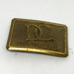 Vintage 80's Dee Cee Brand “DC” Logo Brass-Tone Belt Buckle