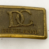 Vintage 80's Dee Cee Brand “DC” Logo Brass-Tone Belt Buckle