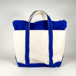 Vintage Y2K LL Bean Blue Straps Zip Top Boat and Tote Bag