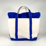 Vintage Y2K LL Bean Blue Straps Zip Top Boat and Tote Bag