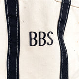 Vintage 90's LL Bean Black Straps Zip Top "BBS" Boat and Tote Bag