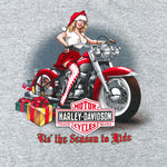 Vintage Y2K Harley-Davidson Christmas Pin-Up Graphic T-Shirt
