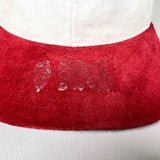 Vintage 90's CobbleStore Richmond White & Red Suede Brim Hat