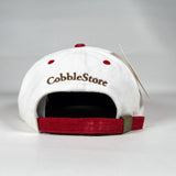 Vintage 90's CobbleStore Richmond White & Red Suede Brim Hat