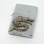 Vintage 90's Dragon Emblem Flip-Top Chrome Lighter