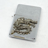 Vintage 90's Dragon Emblem Flip-Top Chrome Lighter