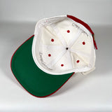 Vintage 90's CobbleStore Richmond White & Red Suede Brim Hat