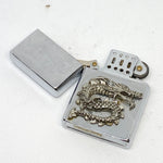 Vintage 90's Dragon Emblem Flip-Top Chrome Lighter