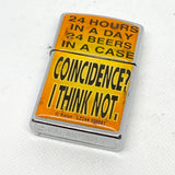 Vintage Y2K Kalan Beer Joke “24 Hours / 24 Beers” Novelty Flip-Top Lighter