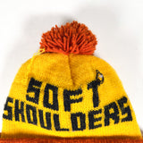 Vintage 70's Road Sign Slippery When Wet Knit Pom Beanie