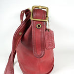 Vintage 80's Coach 9953 Red Bucket Bag Purse