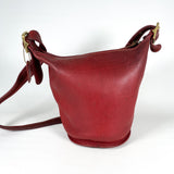 Vintage 80's Coach 9953 Red Bucket Bag Purse