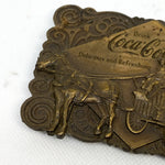 Vintage 1976 Coca-Cola 75th Anniversary Bergamot Brass Belt Buckle