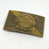 Vintage 1979 Pabst Blue Ribbon Limited Edition Brass Belt Buckle