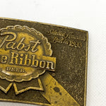 Vintage 1979 Pabst Blue Ribbon Limited Edition Brass Belt Buckle