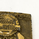Vintage 70's Pabst Blue Ribbon Brass Lewis Belt Buckle