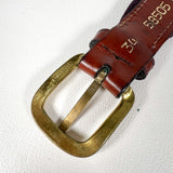 Vintage 90s Canterbury Navy Canvas Stripe Solid Brass 34 Waist Belt