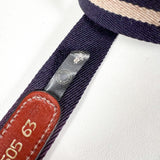 Vintage 90s Canterbury Navy Canvas Stripe Solid Brass 34 Waist Belt